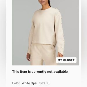 Lululemon sweatshirt white opal